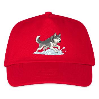 Sprint Husky dans la mousse de neige - Casquette de baseball Enfant - rouge - Devant