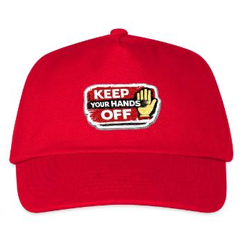 Keep Your Hands Off Respect Boundaries Sticker - Kids’ Baseball Cap - red - Front