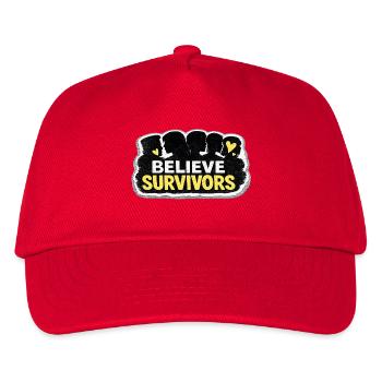 Believe Survivors – feministischer Aufkleber - Kinder Basecap - Rot - Vorne