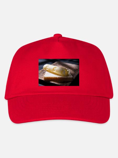 Käse-Locke auf Toast - Kinder Basecap - Rot