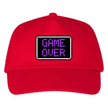 Game Over Schild Retro Gamer - Kinder Basecap - Rot - Vorne