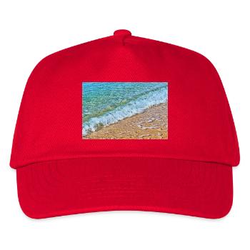 Kristallwellen am goldenen Sandstrand - Kinder Basecap - Rot - Vorne