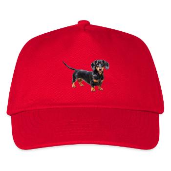 Teckel noir avec des accents rouges - Casquette de baseball Enfant - rouge - Devant