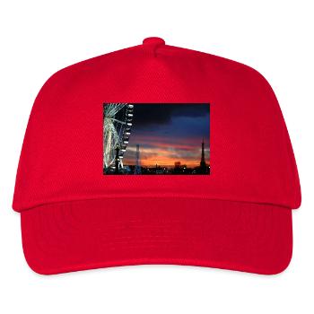 Paris am Sonnenuntergang Riesenrad - Kinder Basecap - Rot - Vorne