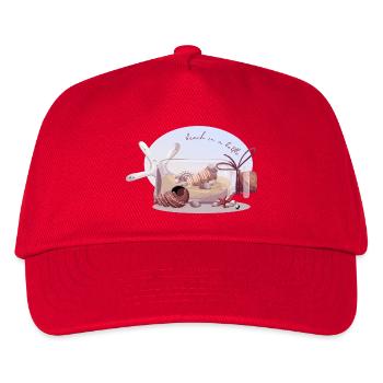 Bottle with sand and shells illustration - Kids’ Baseball Cap - red - Front