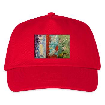 Triptychon Farbfluss - Kinder Basecap - Rot - Vorne
