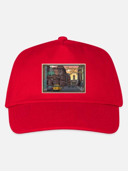 Glasgow Vintage-Straßenszene - Kinder Basecap - Rot