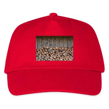 Look nature rustique en pile de bois - Affiche - Casquette de baseball Enfant - rouge - Devant