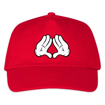 Comic Style Hände Diamant Pyramide Dreieck Raute - Kinder Basecap - Rot - Vorne