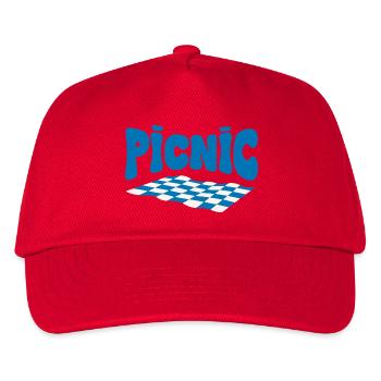 Blau-Karo-Picknick - Kinder Basecap - Rot - Vorne