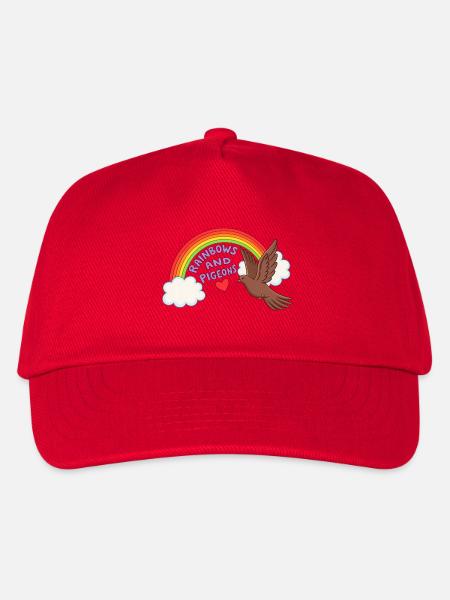 Regenbogentauben-Arc mit Herz - Kinder Basecap - Rot