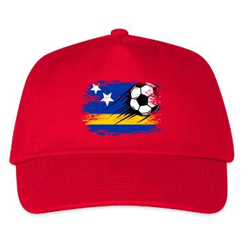 Curacao Flagge Fußball used - Kinder Basecap - Rot - Vorne