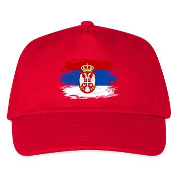 Serbien Flagge used - Kinder Basecap - Rot - Vorne