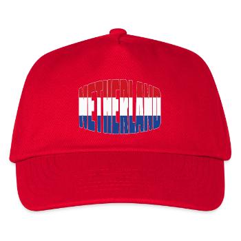 Netherlands Fussball Shirt, Dutch Fan Design - Kinder Basecap - Rot - Vorne