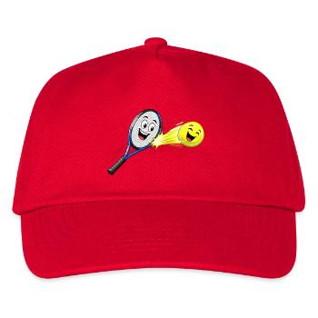 Cheerful tennis motif - Kids’ Baseball Cap - red - Front