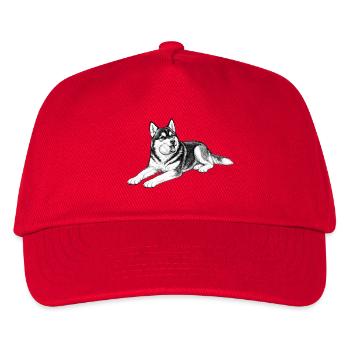Husky joueur avec la balle - Casquette de baseball Enfant - rouge - Devant