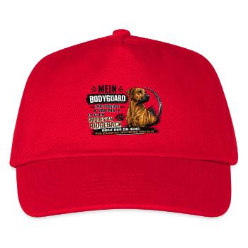 Bodyguard Rhodesian Ridgeback Spruch - Kinder Basecap - Rot - Vorne