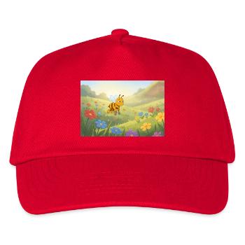 Abeille colorée dans une prairie fleurie - Casquette de baseball Enfant - rouge - Devant