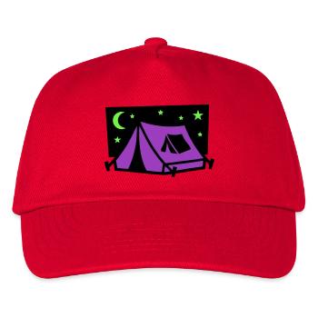 Festival Zelt Nacht Logo - Kinder Basecap - Rot - Vorne