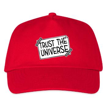 Trust The Universe Spirituell Universum Zitat Logo - Kinder Basecap - Rot - Vorne