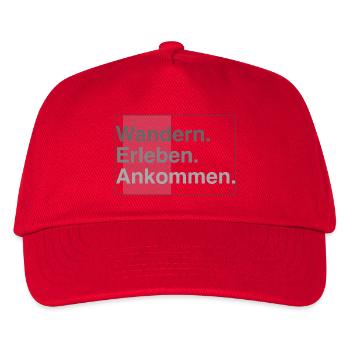 Wandern erleben - Kinder Basecap - Rot - Vorne