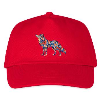 Patchwork Wolf Colors Game - Kids’ Baseball Cap - red - Front