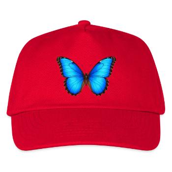 Blue Morpho Butterfly Morpho Species Cartoon Style - Kids’ Baseball Cap - red - Front