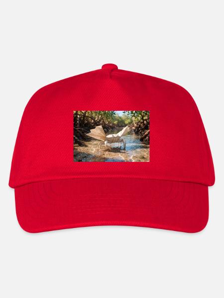Origami paper crab in a natural mangrove forest ri - Kinder Basecap - Rot