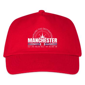 Manchester - Kinder Basecap - Rot - Vorne
