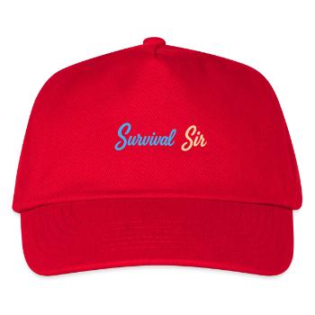 Survival Sir Typografie - Kinder Basecap - Rot - Vorne