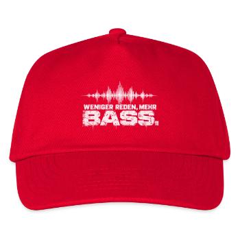 Weniger Reden Mehr Bass Techno Festival Shirt - Kinder Basecap - Rot - Vorne