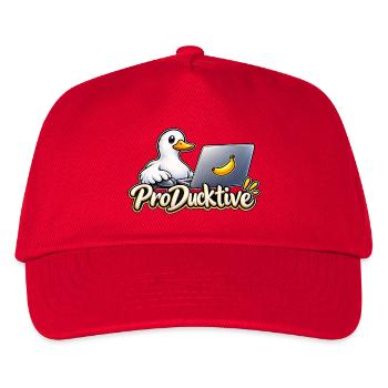 ProDucktive Ente am Laptop - Kinder Basecap - Rot - Vorne