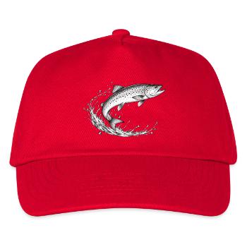 Meerforelle Sprung - Kinder Basecap - Rot - Vorne