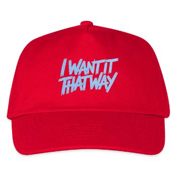 I Want It That Way - Backstreet (Glitzer) - Kinder Basecap - Rot - Vorne