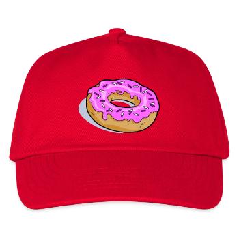 Pink Glasierter Donut PopArt - Kinder Basecap - Rot - Vorne