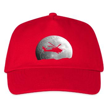 Hubschrauber Mond Geschenkidee - Kinder Basecap - Rot - Vorne