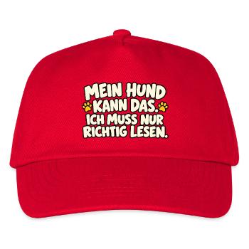 Mein Hund kann das – Ich muss nur richtig lesen - Kinder Basecap - Rot - Vorne
