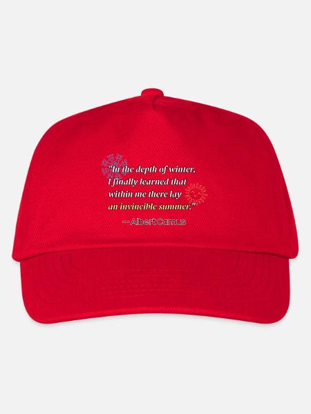 Literatur-Zitat von Albert Camus - Kinder Basecap - Rot