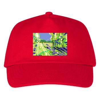 Impressionistische Sonnenlandschaft - Kinder Basecap - Rot - Vorne