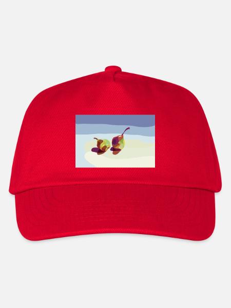 Bunte Birnen auf einer Strandlandschaft - Kinder Basecap - Rot