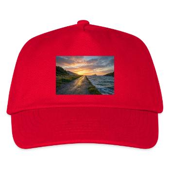 Sonnenuntergang auf dem Küstenweg - Kinder Basecap - Rot - Vorne