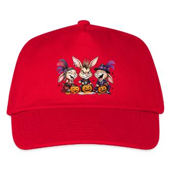 Häschen Halloween Kürbis Schnitzen - Kinder Basecap - Rot - Vorne
