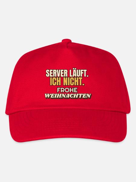 Server läuft. Ich nicht. Frohe Weihnachten - IT - Kinder Basecap - Rot