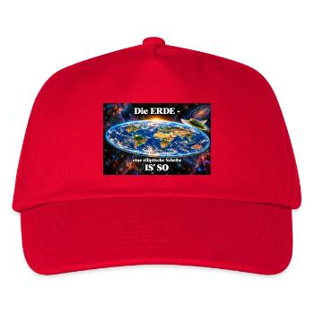 Die Erde -  elliptische Scheibe - Kinder Basecap - Rot - Vorne