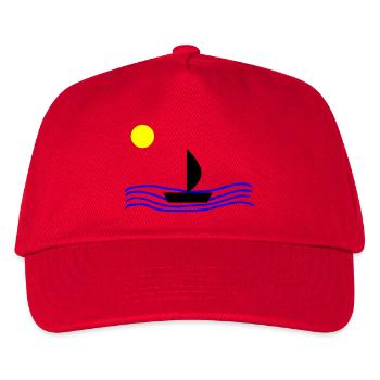 Mit dem Boot auf dem Meer - Kinder Basecap - Rot - Vorne