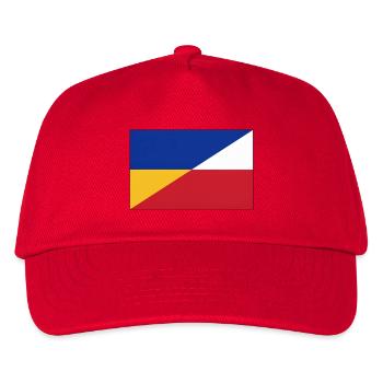 Ukraine-Polnische Flagge – Ukrainische und Polnische Einheit - Kinder Basecap - Rot - Vorne