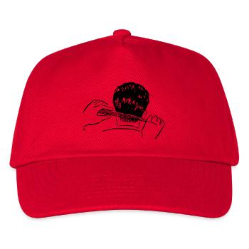 hairdresser barber barbier friseur coiffeur bart b - Kinder Basecap - Rot - Vorne