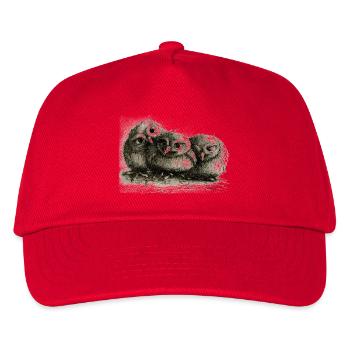 drei junge eulen - Kinder Basecap - Rot - Vorne