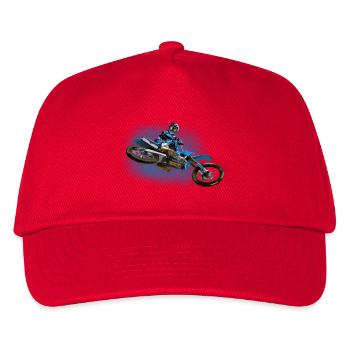 Motocross - Kinder Basecap - Rot - Vorne