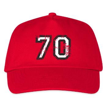 Number 70 Seventy 70th Birthday Design (EU) - Kids’ Baseball Cap - red - Front